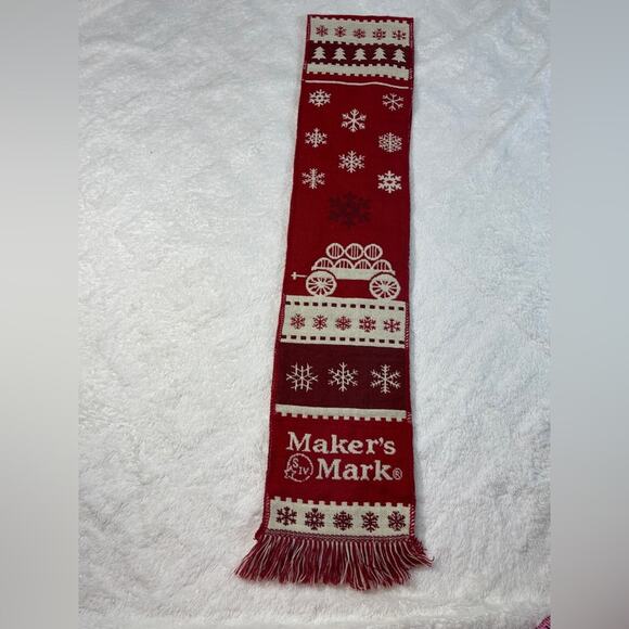 MAKER’S MARK RED & WHITE KNIT WINTER SCARF PROMO MERCH - Picture 3 of 6
